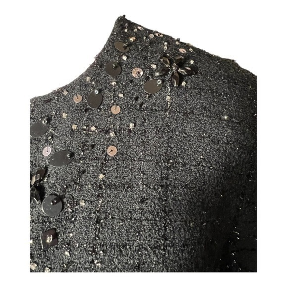 Victor Costa Women’s Occasion Jacket Size S Black Sequins and Beads‎ - Picture 4 of 7